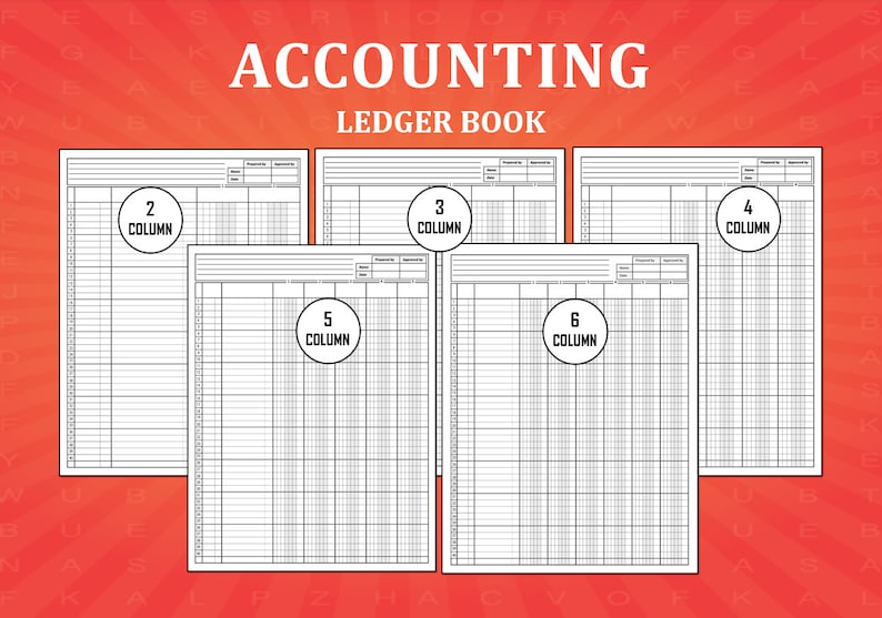 Accounting Ledger Book Column. Printable Columnar Paper. Etsy
