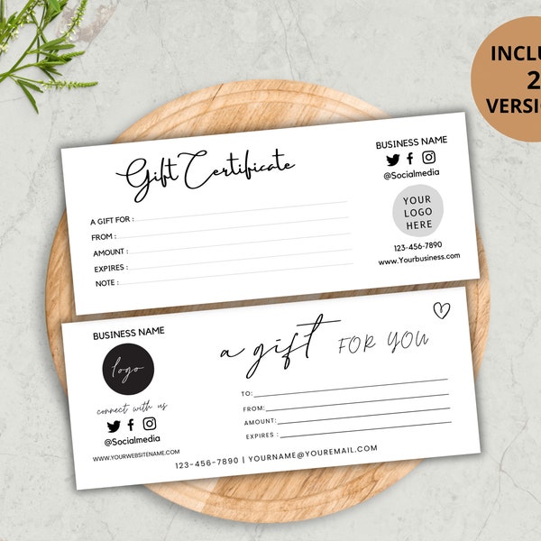 Gift Certificate Template. Editable Gift Card. DIY Gift Certificate. Modern Gift Voucher Certificate. Small Business. CANVA Instant Download