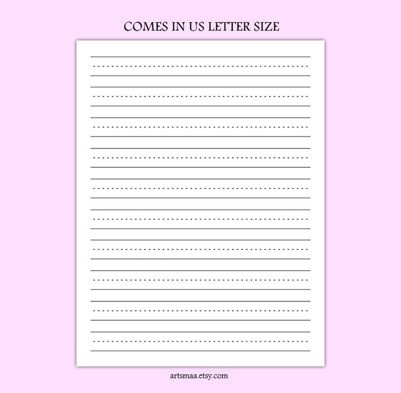 Handwriting Paper Printable. Handwriting Practice Paper Kids. - Etsy