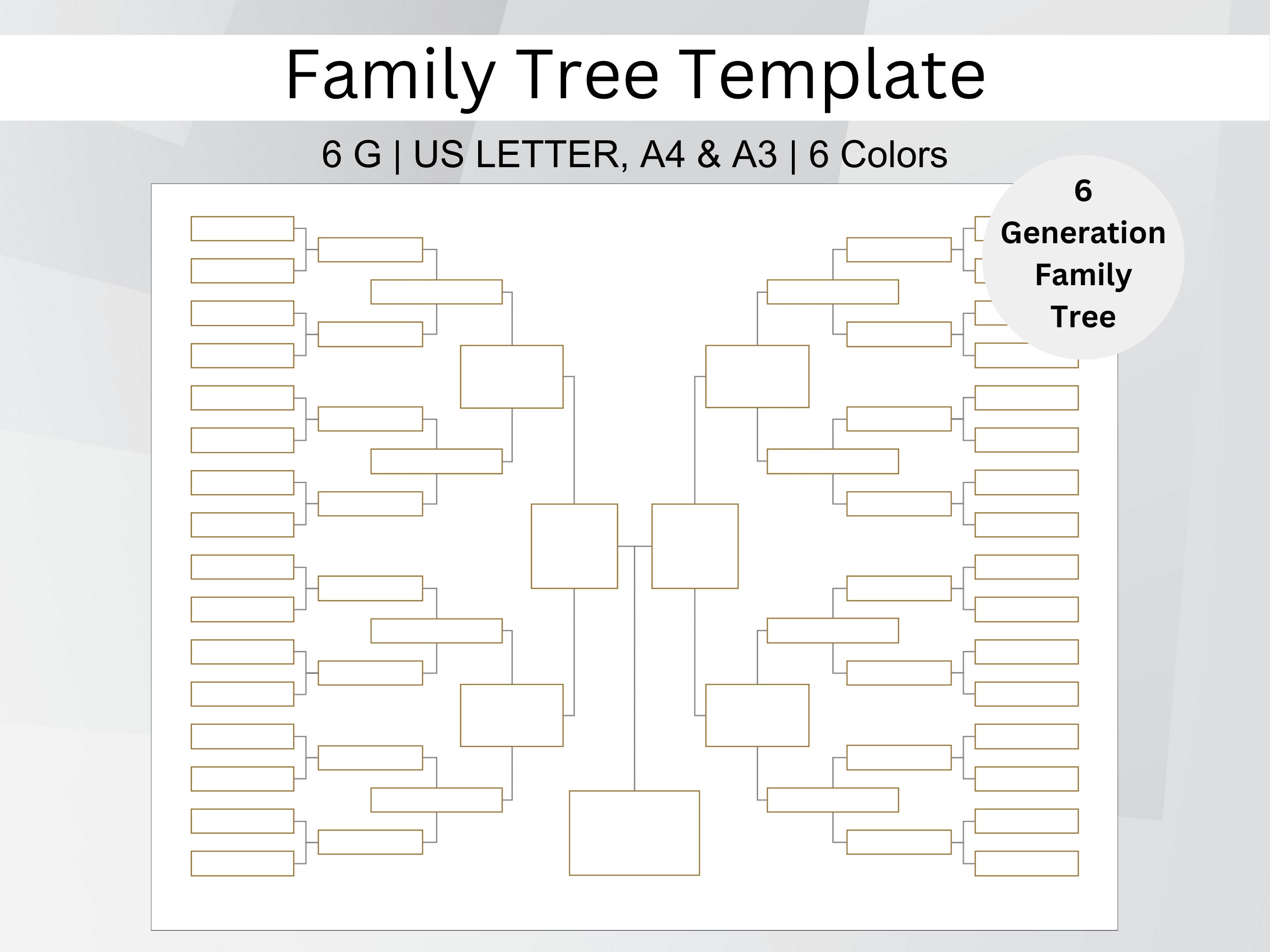 15 Pack Family Tree Charts to Fill In - Blank 8 Generation Genealogy Poster  for Family History, Lineage, Reunions, Large Pedigree Ancestry Organizer