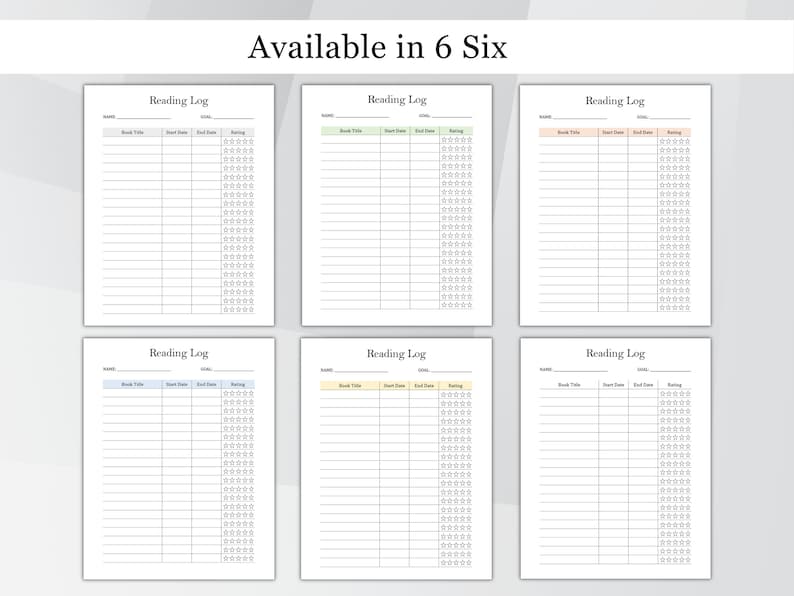 Reading Log Planner Reading Tracker Printable Reading - Etsy