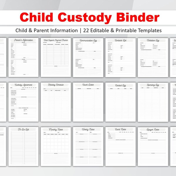 Child Custody Binders - Etsy