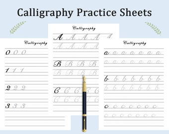 Calligraphy Practice Sheets Templates | Calligraphy worksheets | Calligrapher | Printable Handwriting worksheets Full Alphabet