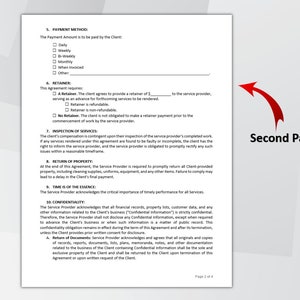 Editable Service Contract Template. Printable Service Contract Form ...