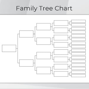 Blank Family Tree Chart Template, Family History, Pedigree Chart, Genealogy  Chart, Ancestor Chart, 5 Generations, Gifts Family 