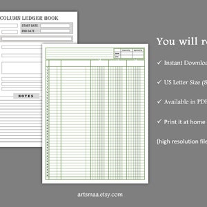 3 Column Ledger Book Printable Account Ledgers Accounting Ledger ...