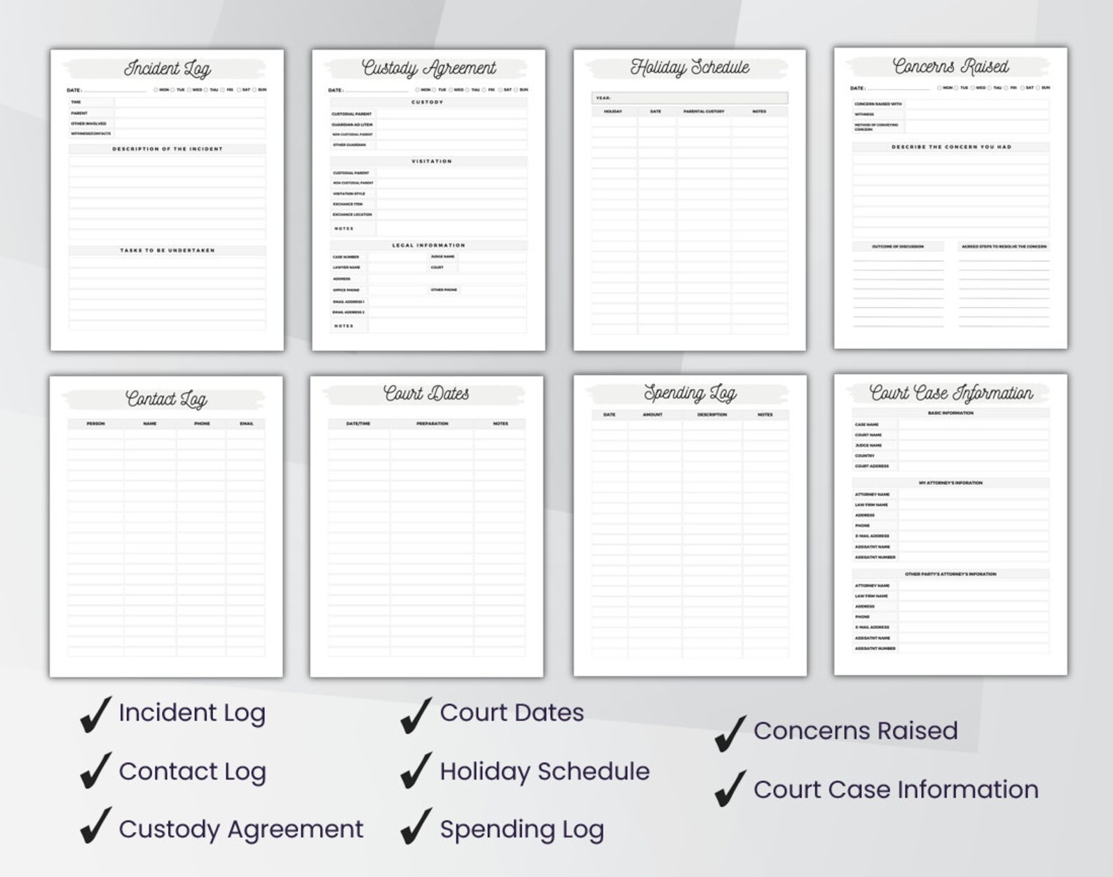 Child Custody Binder Editable. Printable Child Custody. - Etsy