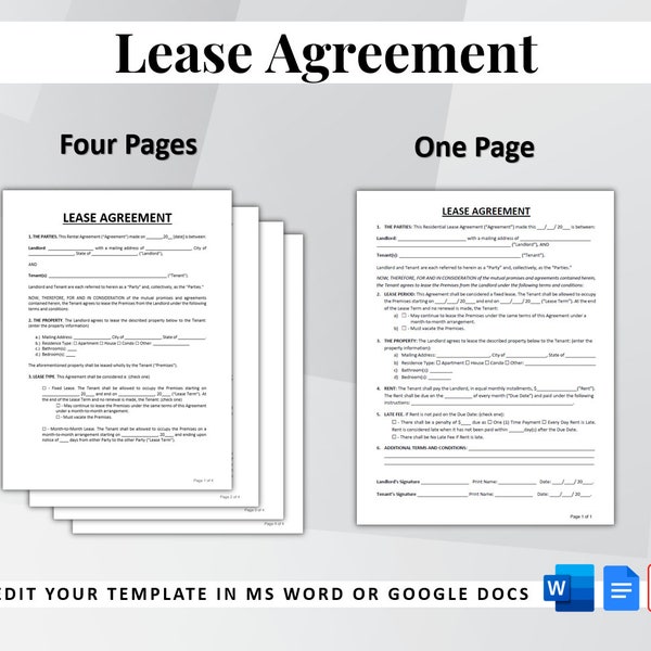 Mietvertrag Bearbeitbar. Mietvertrag Vorlage zum Ausdrucken. Eigentümer Form Wohnung Wohnungsvertrag. Wohn-MS WORD / Google Docs / PDF