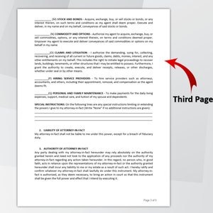 Durable Power of Attorney Template. Editable & Printable Durable Power of Attorney Form. POA Form. Instant Download. image 4