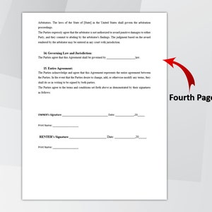 Editable Car Rental Agreement Template, Car Rental Contract, Printable Vehicle Lease Contract, Vehicle Rental Agreement, MS Word 6 PDF Files image 5