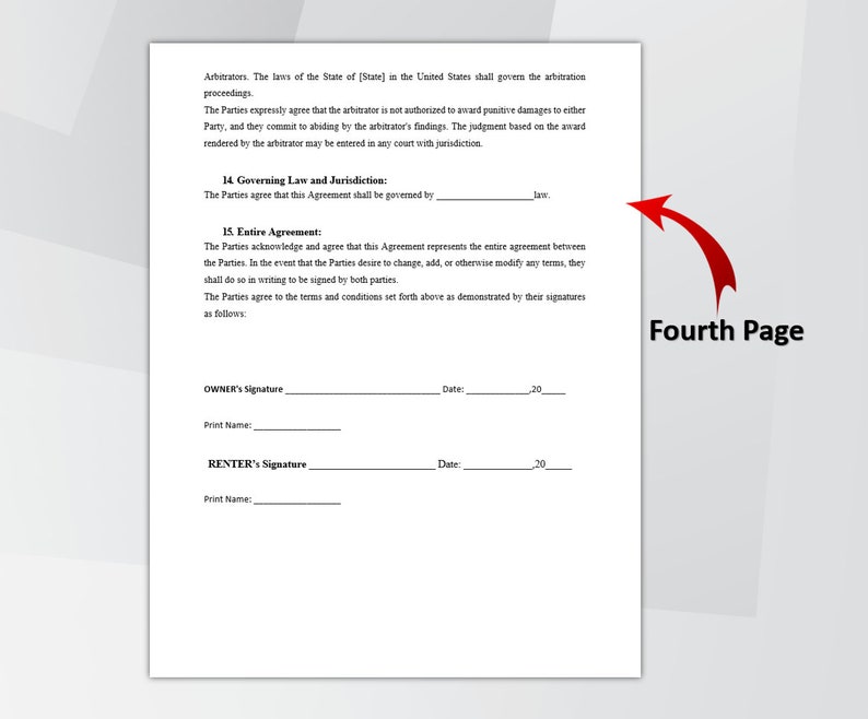 Editable Car Rental Agreement Template, Car Rental Contract, Printable Vehicle Lease Contract, Vehicle Rental Agreement, MS Word 6 PDF Files image 5