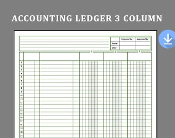 Printable Accounting Ledger Basic Ledger Accounting Etsy