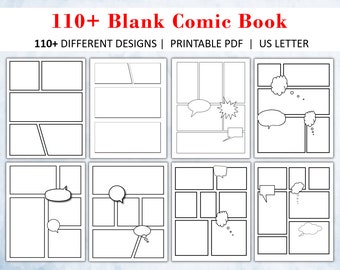 110+ Blank Comic Book Template. Comic Drawing Book. Comic Paper Printable. Comic Book Panels. Create Your Own Comic. Digital Download