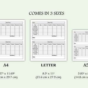 Printable Weekly Time Sheet Log Book Timesheet Log Work Time Record ...