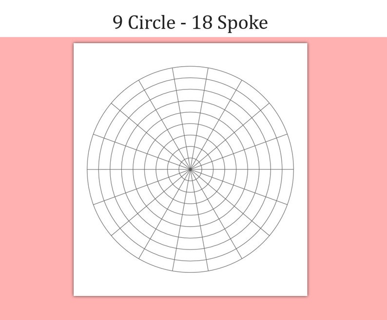 Polar Graph Paper Printable. Circular Graph Paper Notebook. Polar Graph