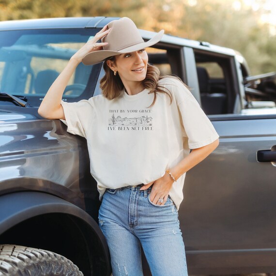 By Your Grace Western T-Shirt, Comfort Colors Christian Tee