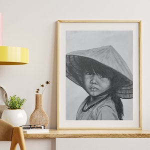 Young Girl Art - Print, Asian Wall Art, Wall Decor