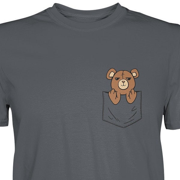 cheekyTeddy bear in breast pocket - Premium Shirt