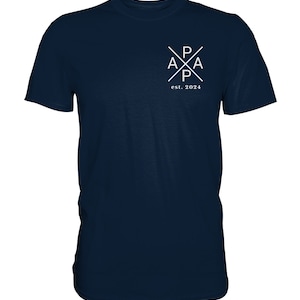 T-Shirt Motiv Papa est. 2024 Premium Navy