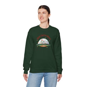 Alien Christmas Sweatshirt, UFO Merry Christmas Jumper, Space Xmas Gift, Extraterrestrial Holiday Top, Funny Sci-Fi Crewneck, Alien Lover