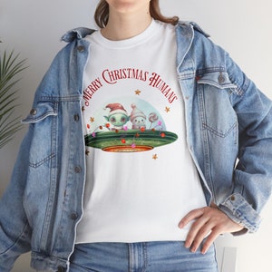 Merry Christmas Humans Aliens Santa Holiday Funny Gift T-Shirt