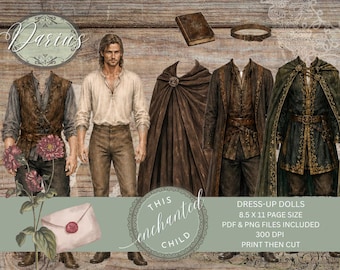 Darius Printable Doll – Heroic Fantasy Ephemera for Junk Journaling & Crafts