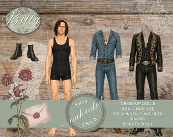 Billy Printable Doll – Country Vintage Ephemera for Junk Journaling & Crafts