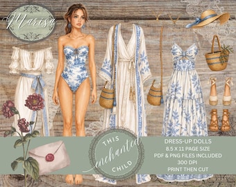 Marisa Dress Up Doll Printable | Digital Paper Doll Ephemera
