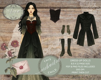 Vera Dress-Up Doll Printable Digital Paper Doll Ephemera
