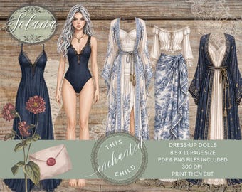 Solana Dress-Up Doll Printable | Digital Paper Doll Ephemera
