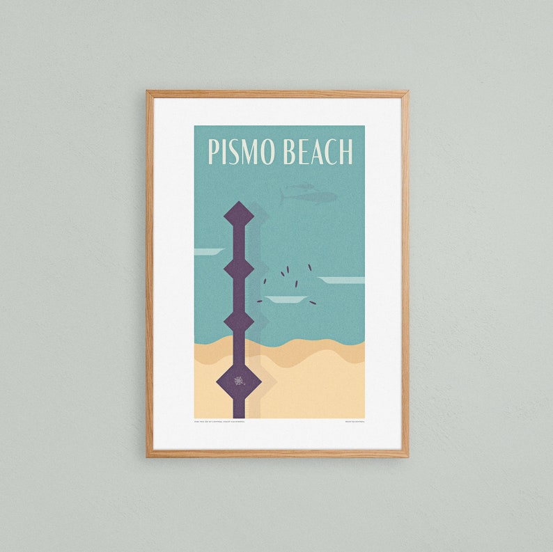 Pismo Beach Art Print Colorful Modern Central Coast Etsy