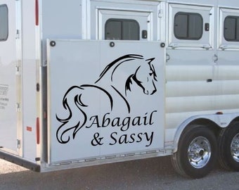 Horse Trailer Decal / Horse Trailer with Name / Personalized Trailer