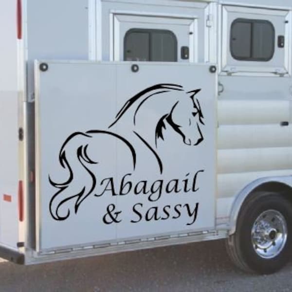 Horse Trailer Decal / Horse Trailer with Name / Personalized Trailer