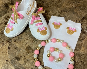 Minnie Mouse Accessories / Personalized Shoes / Leg warmers / Necklace / Bracelet /