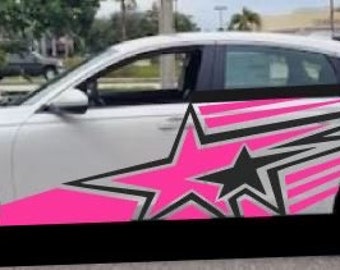 Calcomanías de vinilo para vehículos Shooting Star / 2 piezas espejadas / Una para cada lado / Se venden como un conjunto
