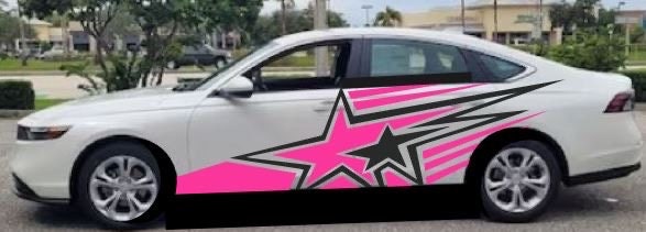 Car Star Sticker Shooting Star Vehicle Vinyl Decals / 2 Pcs Mirrored / One for Each Side ...