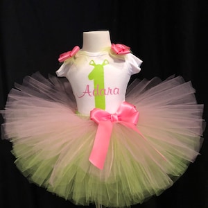 Shrek Inspired Girl Tutu Set / Birthday outfit / One / Two / Green and Pink / Personalized