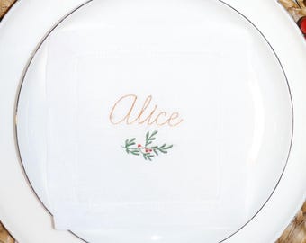 Christmas Napkins, Embroidered Coasters Holiday Decor | Seat Placements