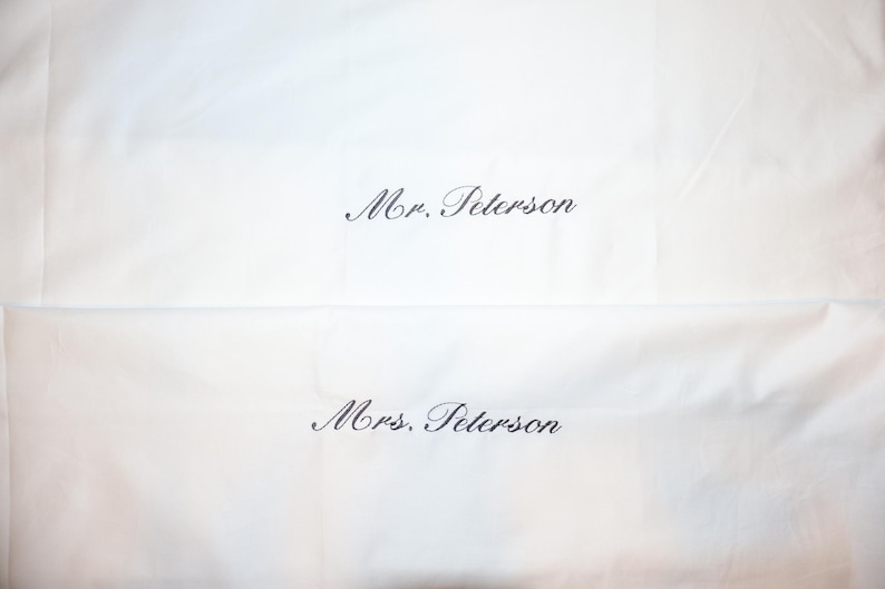 Custom Pillow Cases for Couples | Embroidered King & Standard Size. image 18