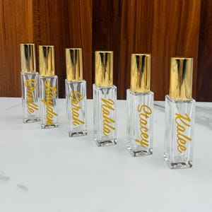 Personalized Mini Perfume Bottle Favors for Bridesmaids & Bachelorette Party | Mother of the Bride Gifts