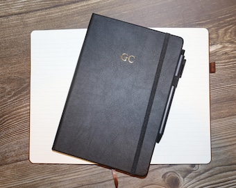 Personalized Vegan Leather A5 Journal with Foil Monogram