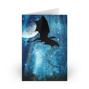 Cartes de voeux vierges Dragon in the Night Sky (1 ou 10 pcs)