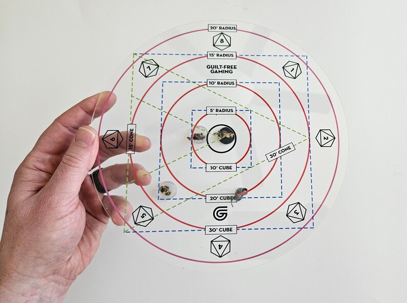 Spell AOE Transparent Template, Table Top RPG, TTRPG, Large Size, All Spell Types Included ...