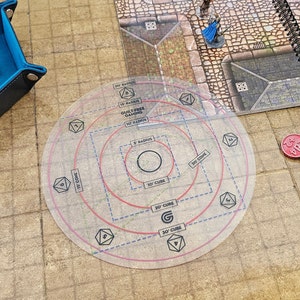 Modèle Spell AOE, TTRPG acrylique transparent, Donjons et dragons