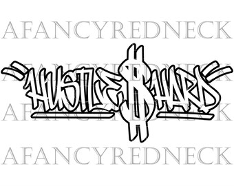 Hustle Hard Hand-Style  SVG PNG JPG Digital Cut Files for Cricut, Silhouette