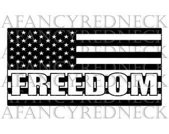 American Flag "FREEDOM"  svg png jpg dxf Digital Cut Files for Cricut,