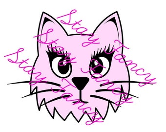 Pink Kitty svg png Digital Cut Files for Cricut, Silhouette Snowmobile