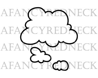 Word Thought Cloud svg png jpg dxf Digital Cut Files for Cricut, Silhouette Saying, Sayings, Phrases
