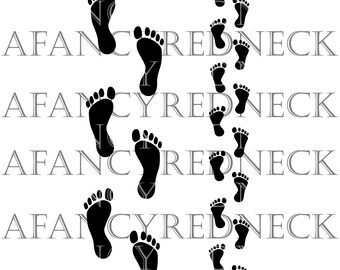 Footsteps Walking  svg png jpg dxf Digital Cut Files for Cricut, A cute set of footsteps walking with a child.