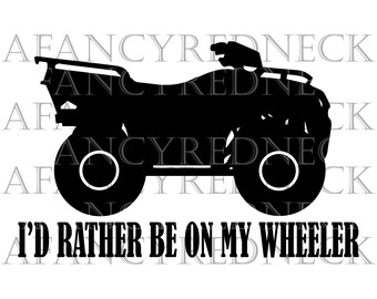 I'd Rather Be On My Wheeler! svg png jpg dxf Digital Cut Files for Cricut, Silhouette 4 Wheeler